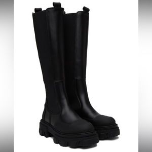 GANNI Black Cleated Boots